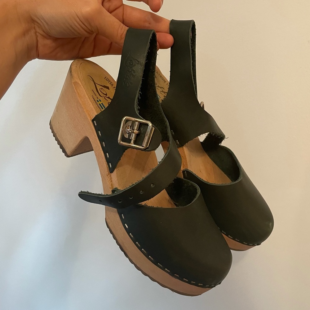 COPY - Lotta from Stockholm Swedish clogs forest green size 40